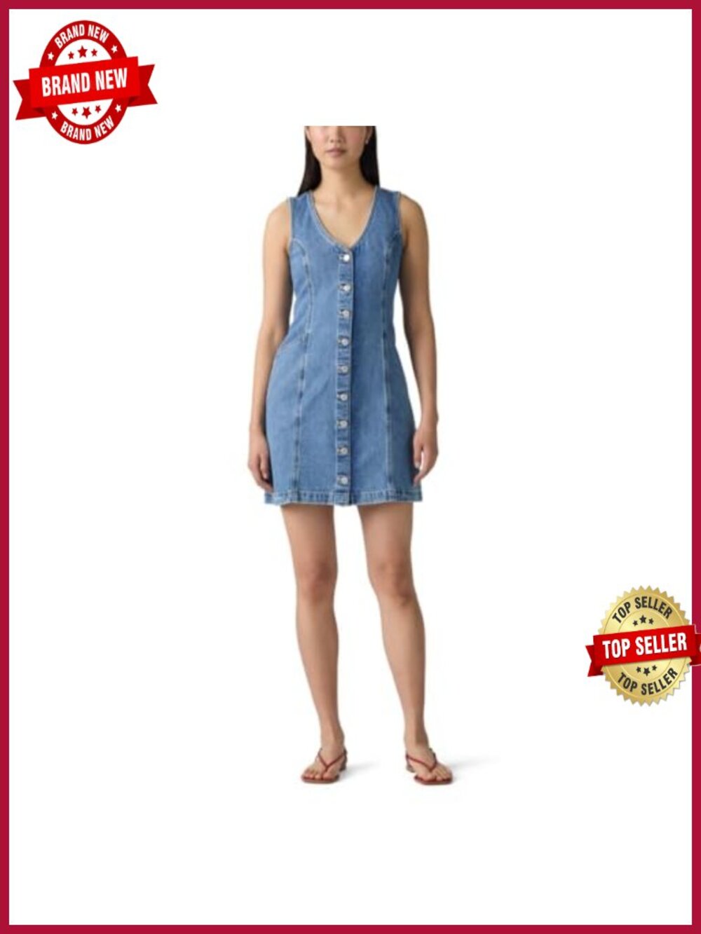Levi's Vianna Vest Dress Button Front Sheath V-Neck Women's